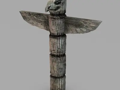 Totem pole Low-poly 3D model