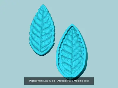 10 Culinary Herbs Leaf Molds - Artificial Molding Tools 3D Model Collection