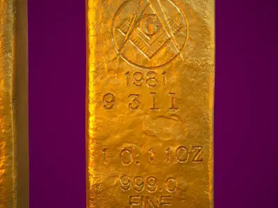  3D Gold Bars Antique Set  Low-poly 3D model