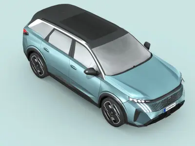 Peugeot E-5008 Low-poly 3D model