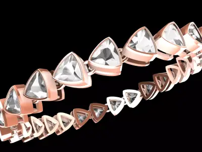 Statement Trillion Bracelet With Lock 3D print model