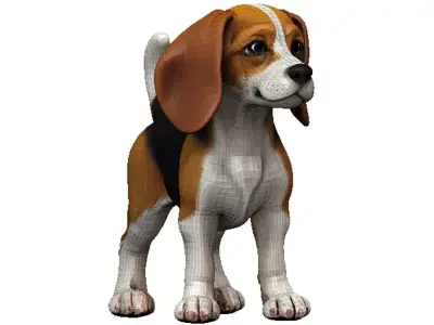 Beagle Low-poly 3D model