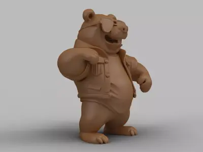 Cool Bear Figurine 3D print model