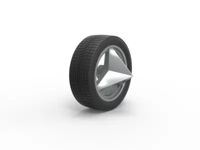 Car wheel 8 Scale 1 to 25 3D print model