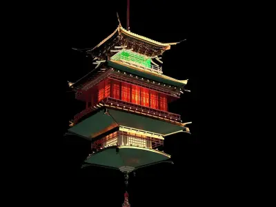 Chinese palace house lantern  3D model get