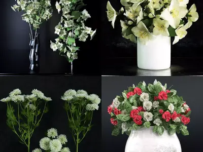 Flower collection 1 flowers 3D model