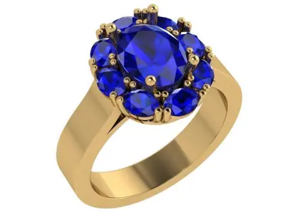 Oval Flower Ring 4529 3D print model