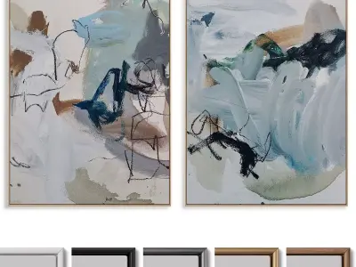 Abstract Painting Frame set 3D model 32