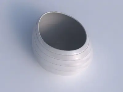 Bowl compressed 2 with smooth horizontal dents 2 3D print model