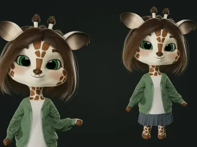 GAME-READY 3D Character - Giraffe Molly Low-poly 3D model