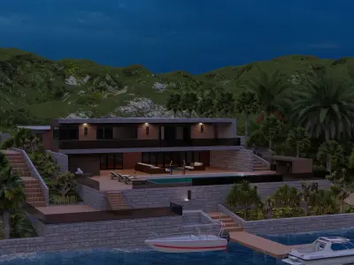 Casa Scene- Beach villa-Modern House 3D model