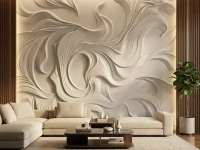 modern panel wall decor set relief mural CNC 156 3D model