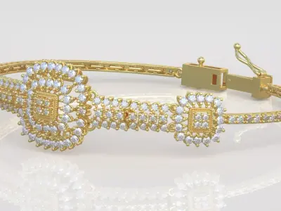 Exclusive Bracelet model 3D printable model 0030-15 3D print model