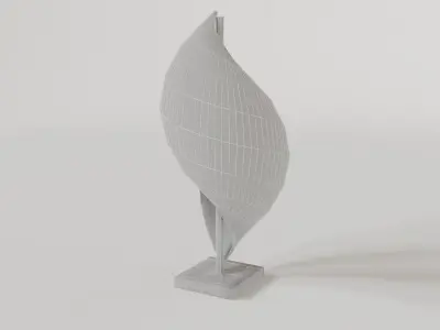 Interior decoration shell art sculpture Low-poly 3D model