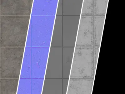 Tile Materials 34- Concrete Tiling By Gravel Sbsar Pbr Seamless Texture
