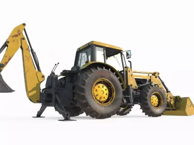 Modern engineering vehicle excavator 3D model