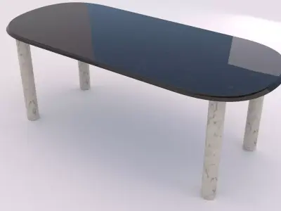 Modern cylindrical pedestal table 3D model