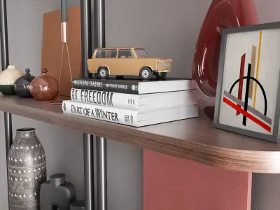 Stylish Decor On The Shelves 3D model