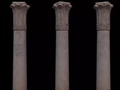 Ancient Egyptian Palm Column 3D model
