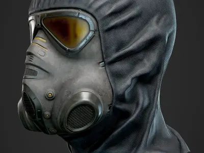 Game-Ready Sci Fi Gas Mask Low-poly 3D model
