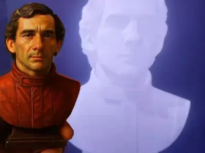 Realistic 3D Bust of Ayrton Senna Formula one Legend 3D print model