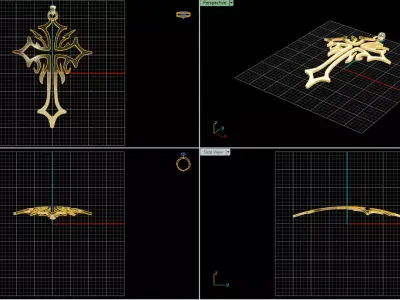 Luxurious Handcrafted Cross Necklace File Item 14 3D print model