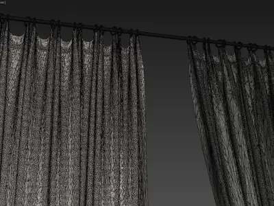 Curtains curtain with tassels 3D model