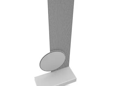 The modern decorative bathroom mirror and sink Low-poly 3D model