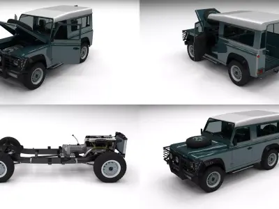 Full Land Rover Defender 90 Station Wagon 3D model