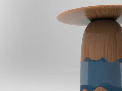 Desert Side Table Low-poly 3D model