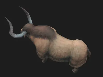 animated yak Low-poly 3D model