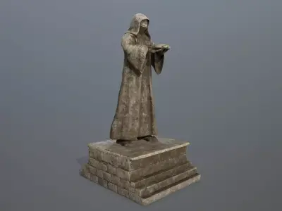 old statue 2 Low-poly 3D model