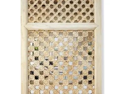 19th Century Moorish Star Carved Window Mirror 3D model