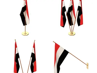 Yemen Flag Pack 3D model