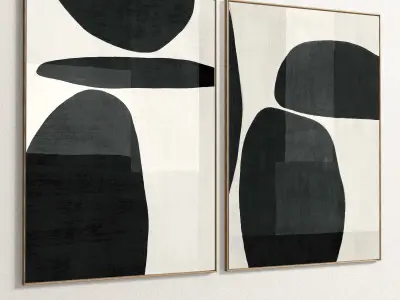 Plaster Two Photo Frame 115 Low-poly 3D model