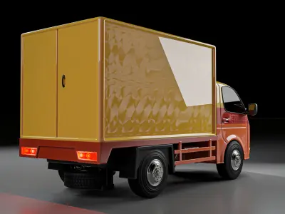 Small box truck  Low-poly 3D model