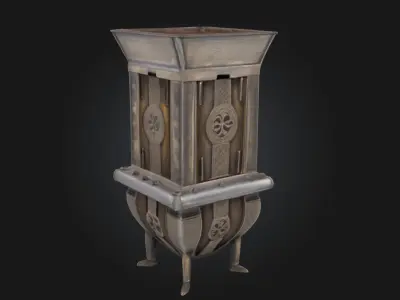 Gothic Chest Ornament  Dark Elegance in Carved Detail 3D model