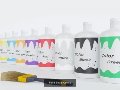 Pack 6 Paint Containers Colors 3D Model Collection