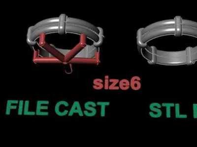 Rope Style Fashion Band Ring Size6 3D print model