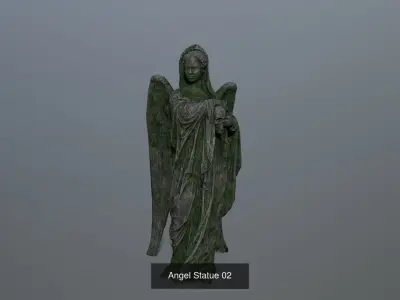 Angel Statue set 3D Model Collection