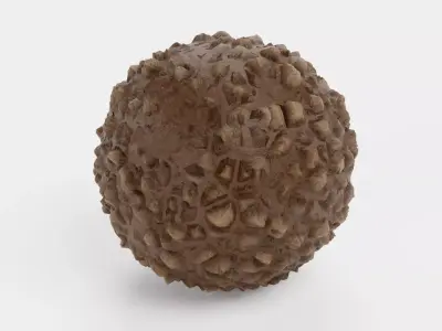 Chocolate Candy V2 - Nut-Texture Chocolate Sphere 3D model