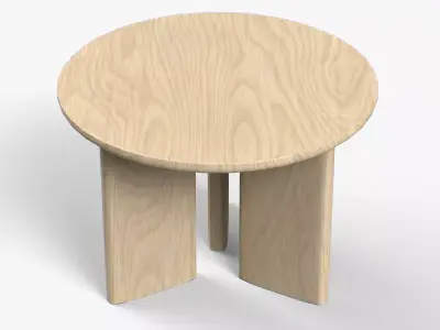 Morro low Table in medium oak Low-poly 3D model