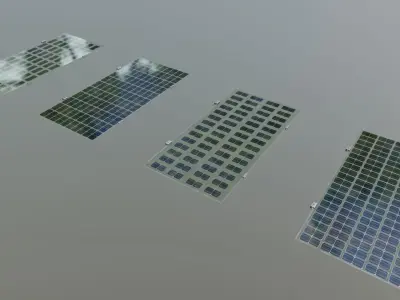 Bifacial Solar Glass Panel 2278x1134x10mm 3D model