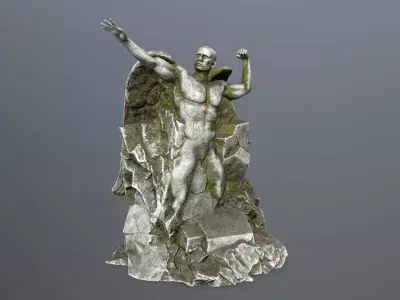 Man statue 1 Low-poly 3D model