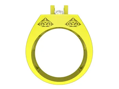 A7645 Korean Style Diamond Art Men Ring 3D Model 3D print model