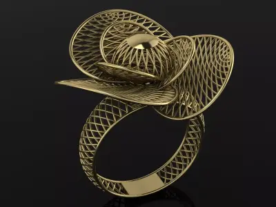 Ultra Vision Ring Gold Jewelry 3D print model 4