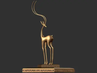 Deer Figurine - Ready for 3D Printing High-poly 3D model 3D print model