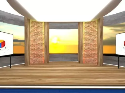 Sun Virtual Studio Circle TV Panel 3D model