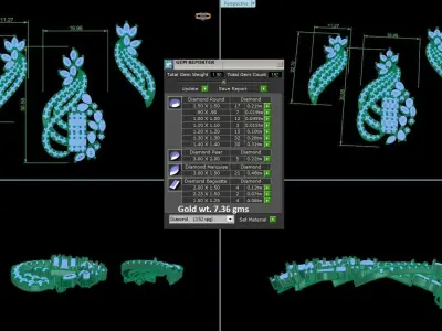 Pendant Earrings combo - 1167 3D print model