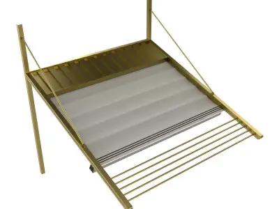 Motorized Pergola 3 brass satin polished 3D model
